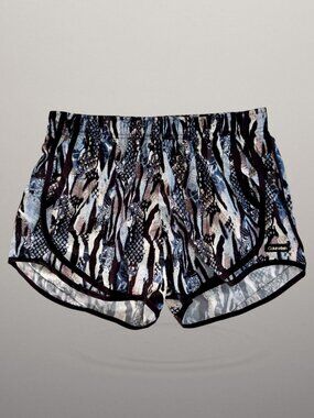 Calvin Klein Athletic Abstract Animal Print Lined Running Shorts Pockets (Med)